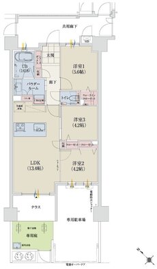 グランドパレス春日静邸 間取り B1 Type
