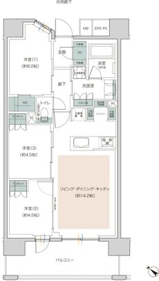 レーベン瑞江 GRACE CORE 間取り B type