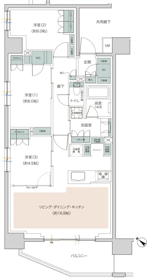 レーベン瑞江 GRACE CORE 間取り C type