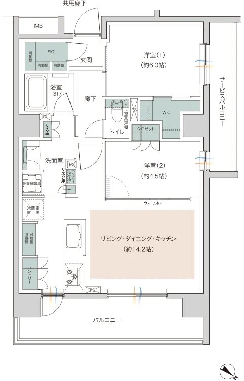 レーベン瑞江 GRACE CORE 間取り D type