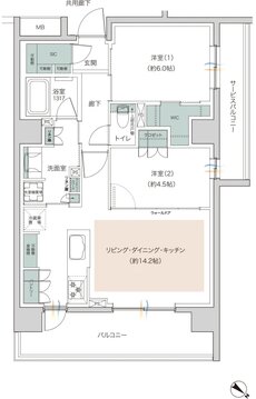 レーベン瑞江 GRACE CORE 間取り D type