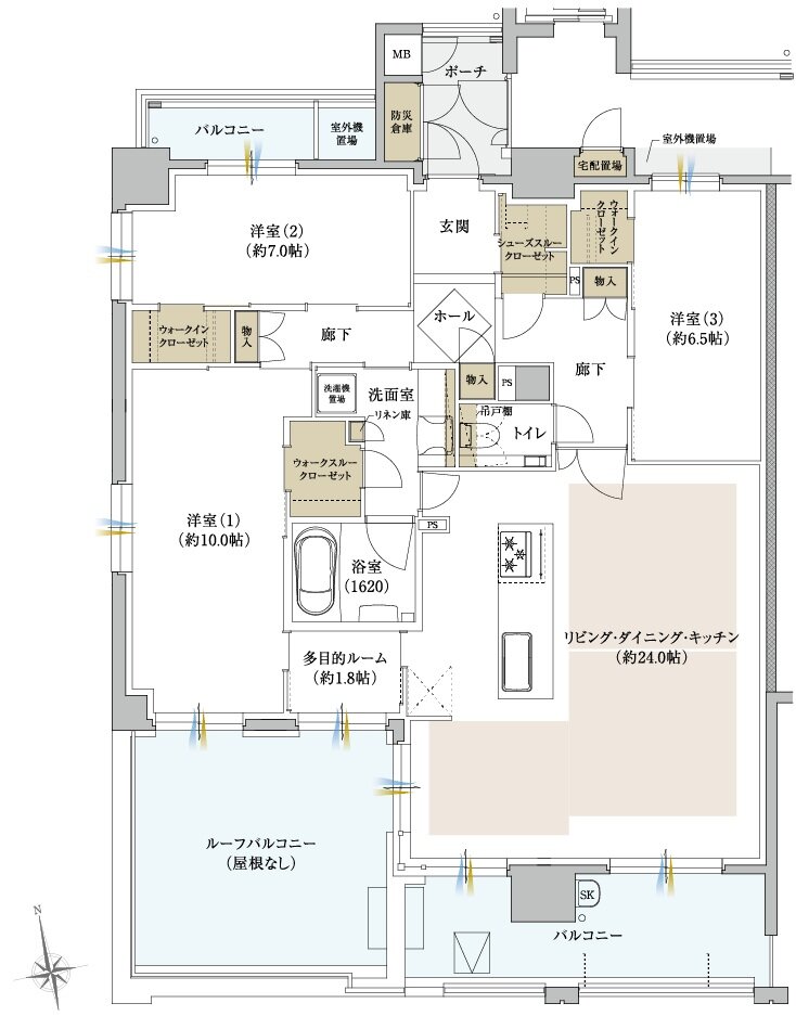 クレアホームズ徳島県庁西 ザ・プレジデンス 間取り K TYPE