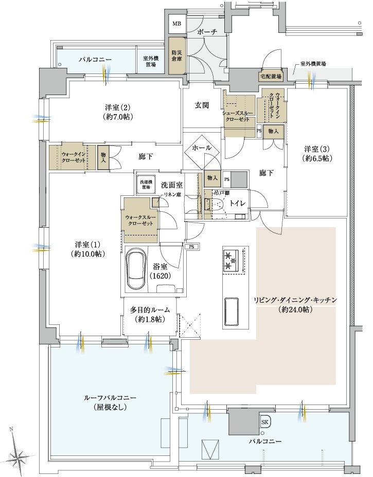 クレアホームズ徳島県庁西 ザ・プレジデンス 間取り K TYPE