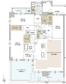 クレアホームズ徳島県庁西 ザ・プレジデンス 間取り K TYPE