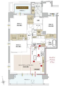 クレアホームズ徳島県庁西 ザ・プレジデンス 間取り G TYPE