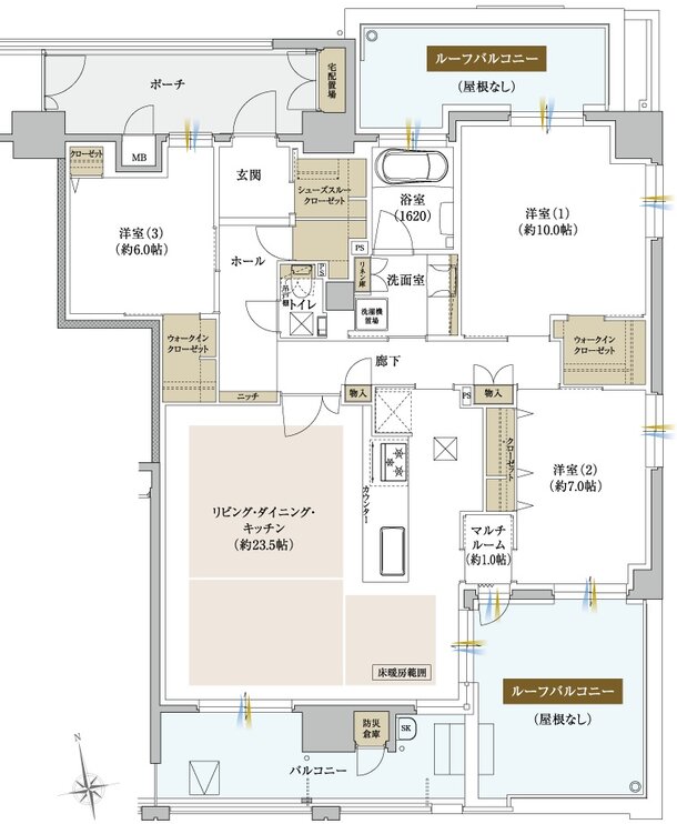 クレアホームズ徳島県庁西 ザ・プレジデンス 間取り M TYPE