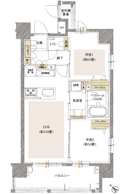 イノバス博多天神プロジェクト 間取り Dタイプ(イノバス博多神屋)