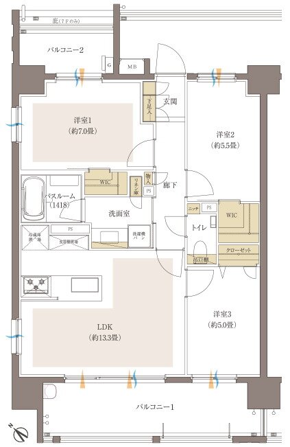 イノバス博多天神プロジェクト 間取り Eタイプ(イノバス博多神屋)
