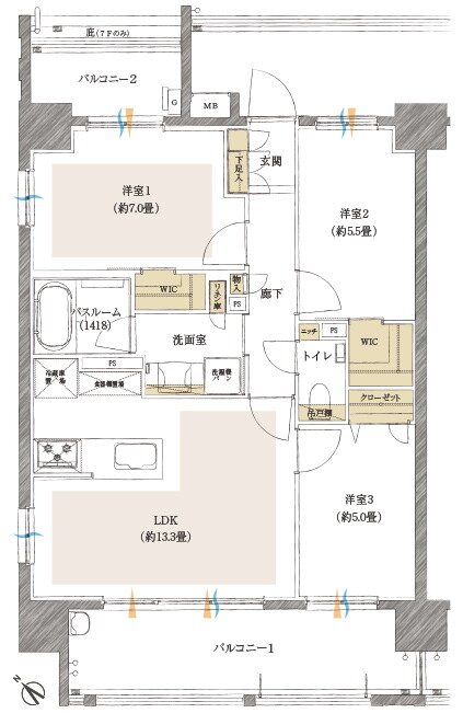 イノバス博多天神プロジェクト 間取り Eタイプ(イノバス博多神屋)