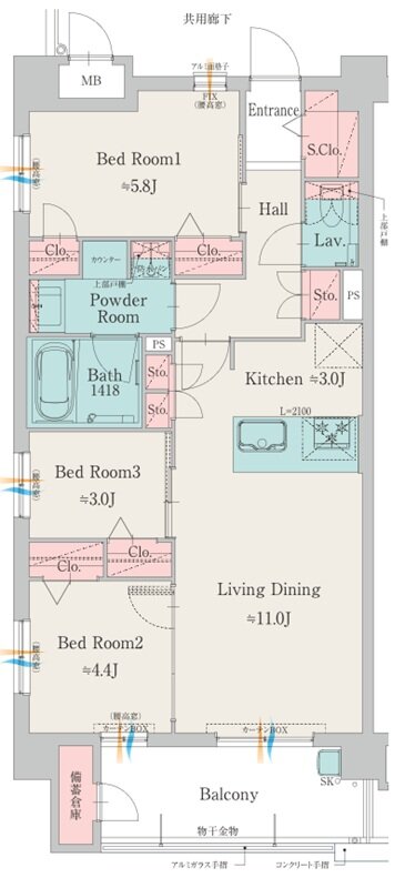 モントーレ室見リバーサイド 間取り C TYPE(BASIC PLAN)