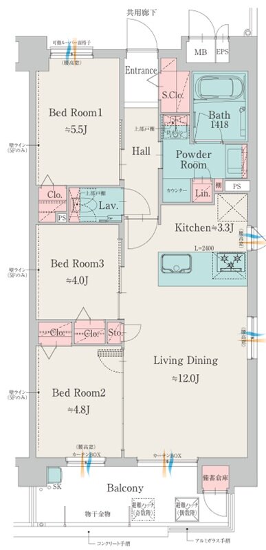 モントーレ室見リバーサイド 間取り A TYPE(BASIC PLAN)