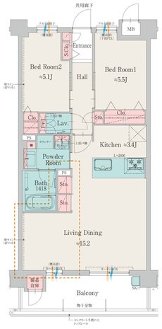 モントーレ室見リバーサイド 間取り B TYPE（MENU PLAN）