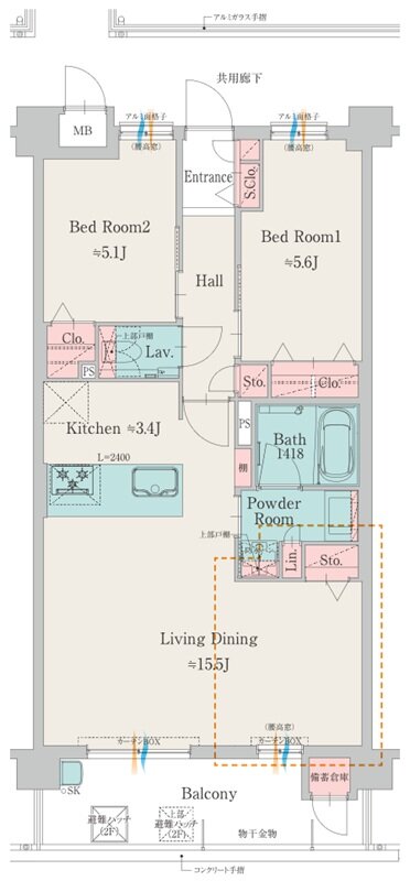 モントーレ室見リバーサイド 間取り E TYPE（MENU PLAN）
