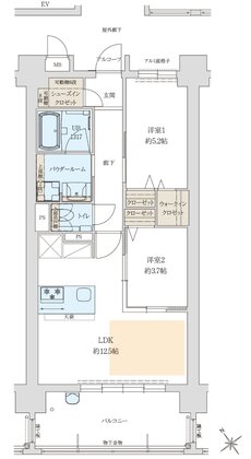 アクロス箱崎宮前レイスマート 間取り B type