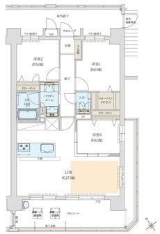 アクロス箱崎宮前レイスマート 間取り C type