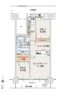 アルファスマート久米 間取り B type