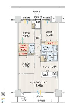 アルファスマート久米 間取り D type