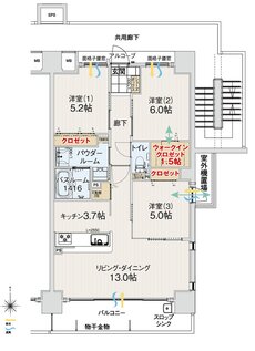 アルファスマート久米 間取り G type