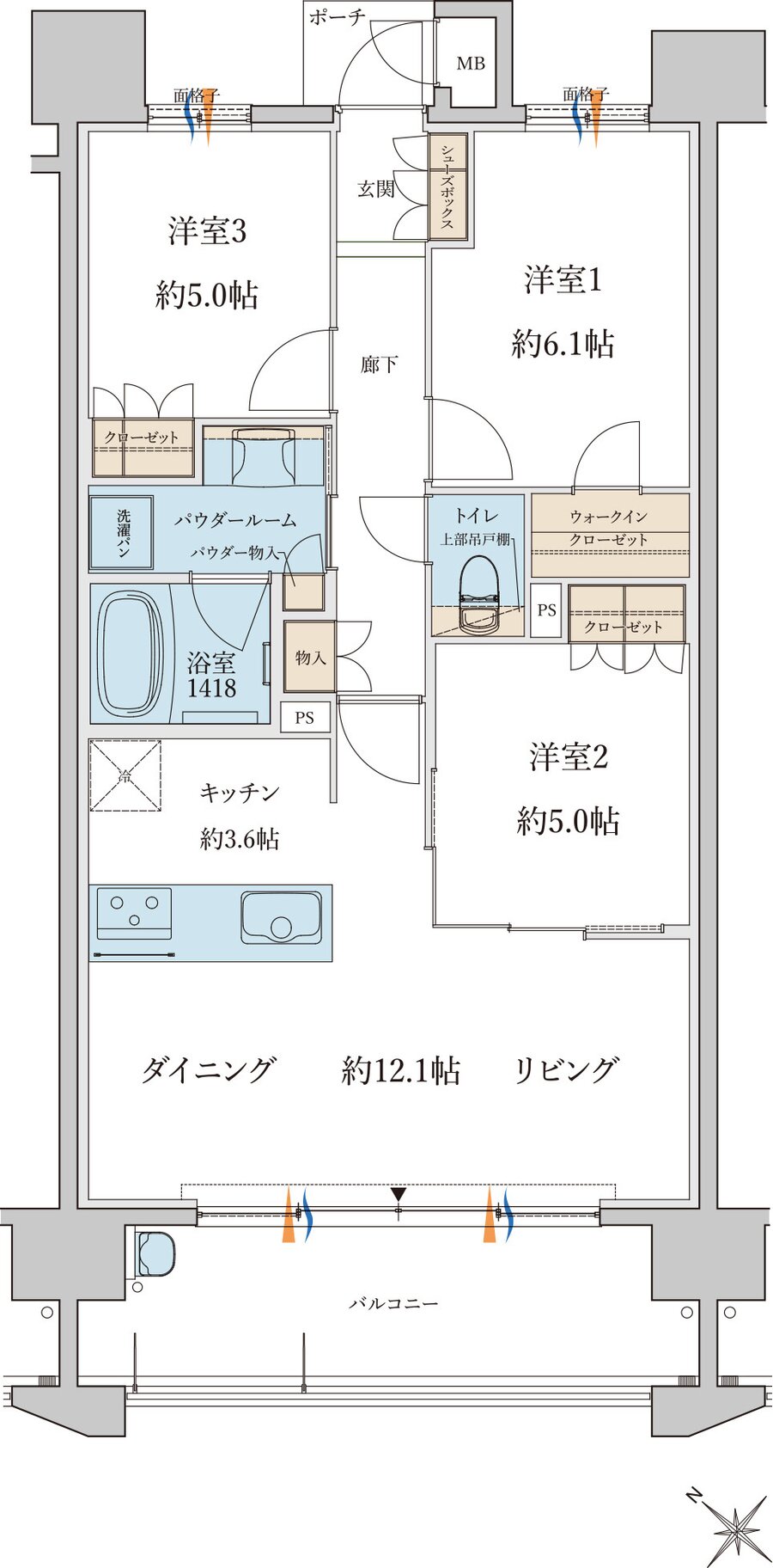 MJR白木原 間取り B type