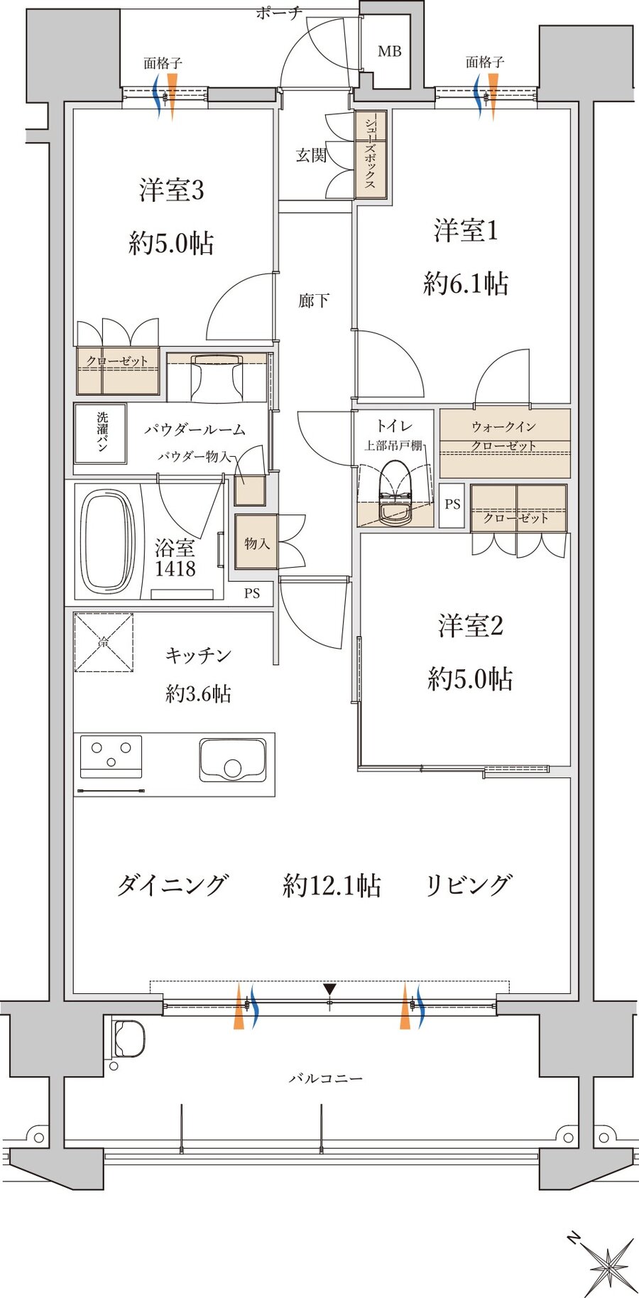 MJR白木原 間取り B type