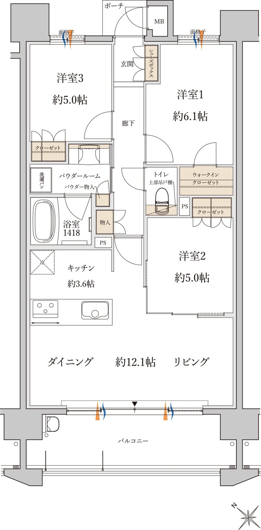 MJR白木原 間取り B type