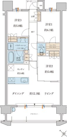 MJR白木原 間取り B type
