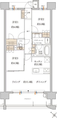 MJR白木原 間取り E type