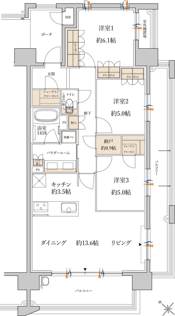 MJR白木原 間取り G type