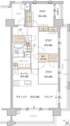 MJR白木原 間取り G type