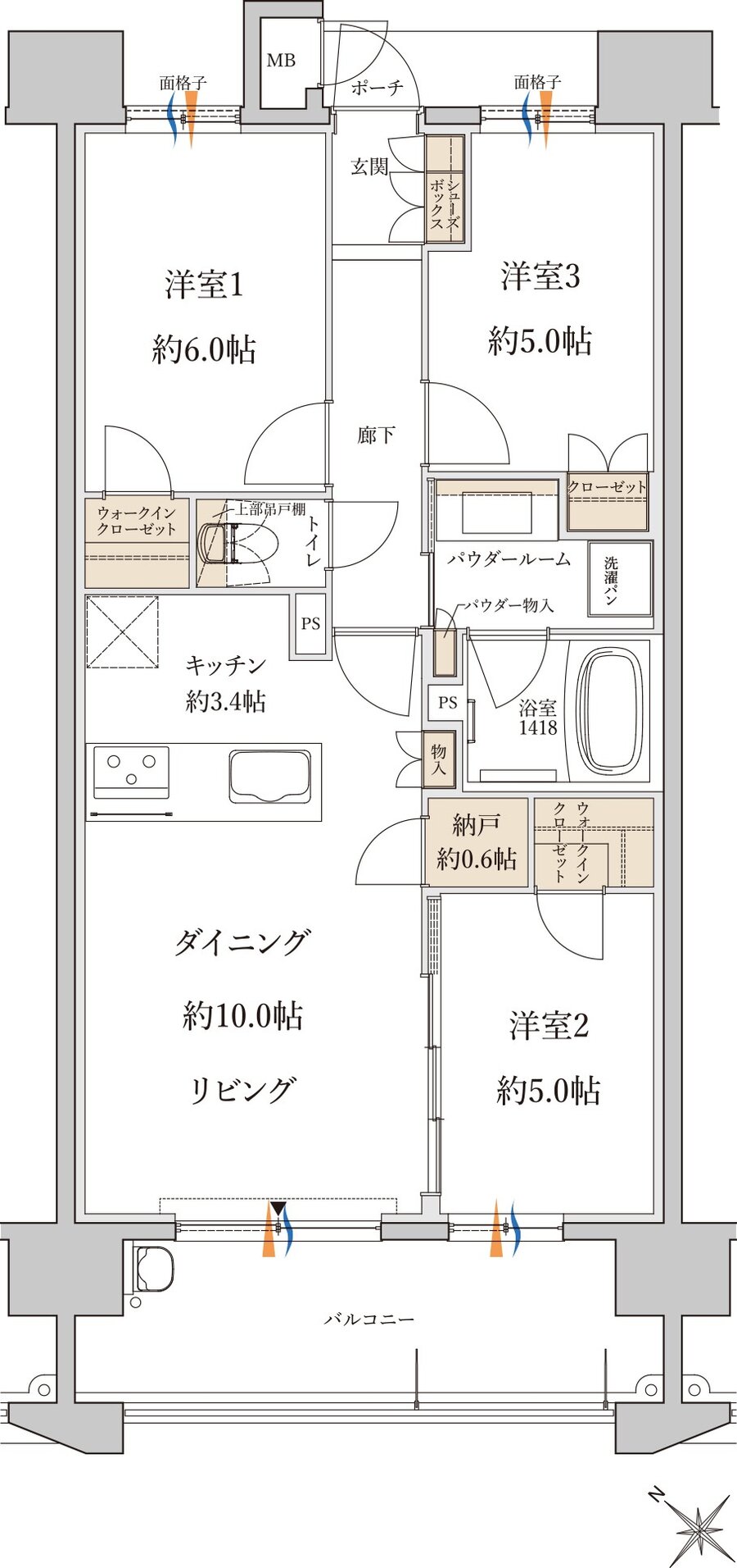 MJR白木原 間取り F type