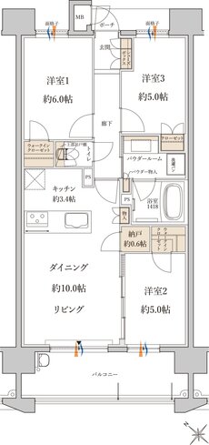 MJR白木原 間取り F type