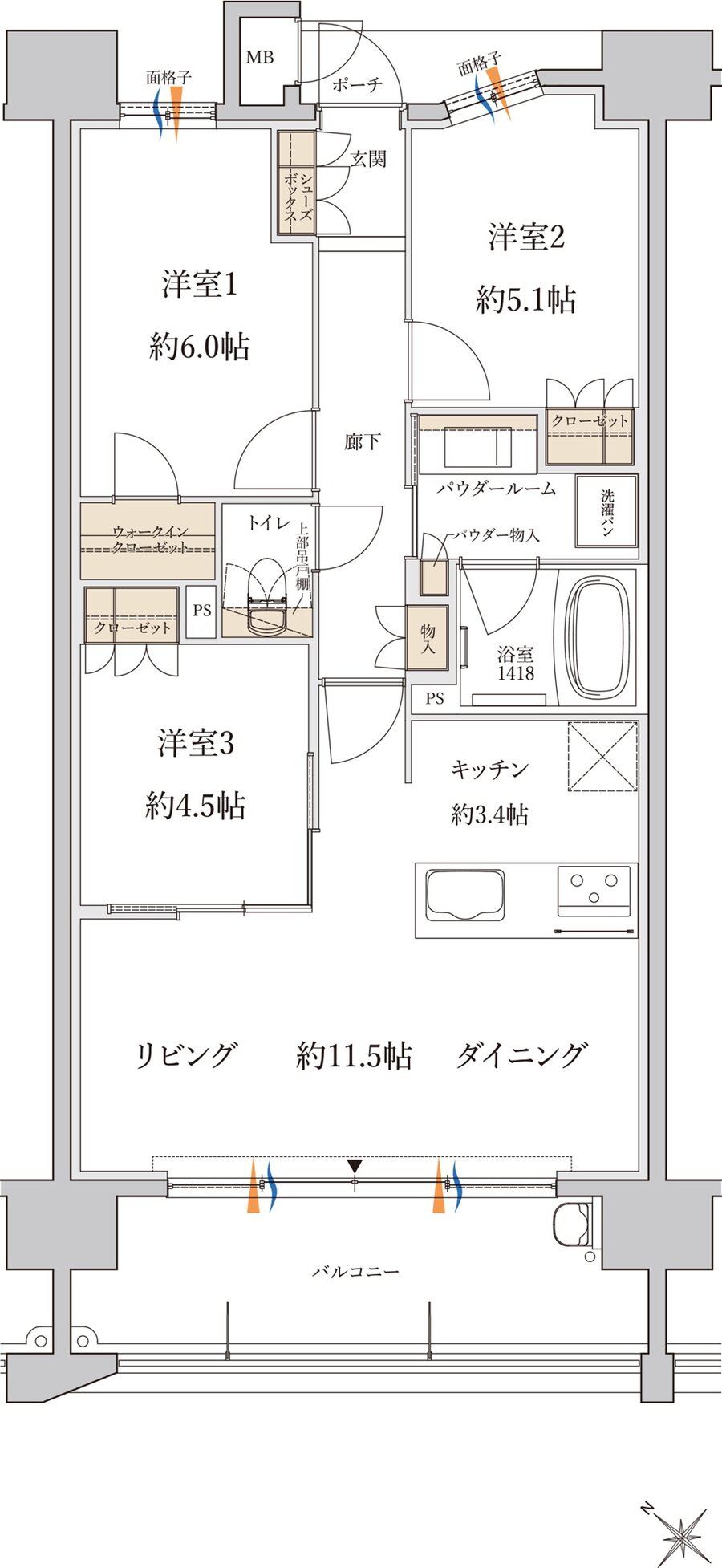 MJR白木原 間取り C type