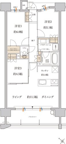 MJR白木原 間取り C type