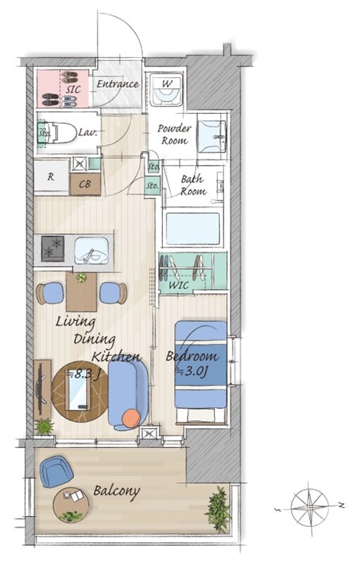 グローベル草加 ザ・プレミア 間取り C2タイプ