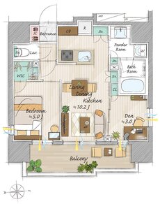 グローベル草加 ザ・プレミア 間取り A2タイプ