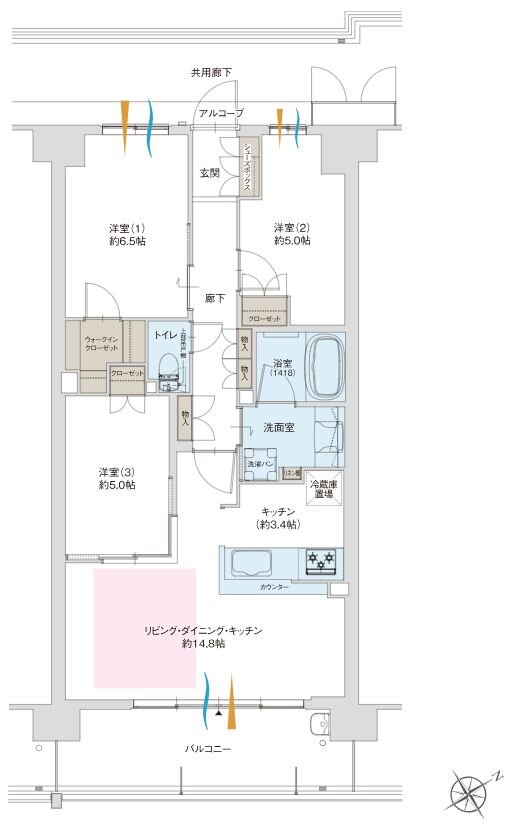 グランドパレス上小田井 間取り K type