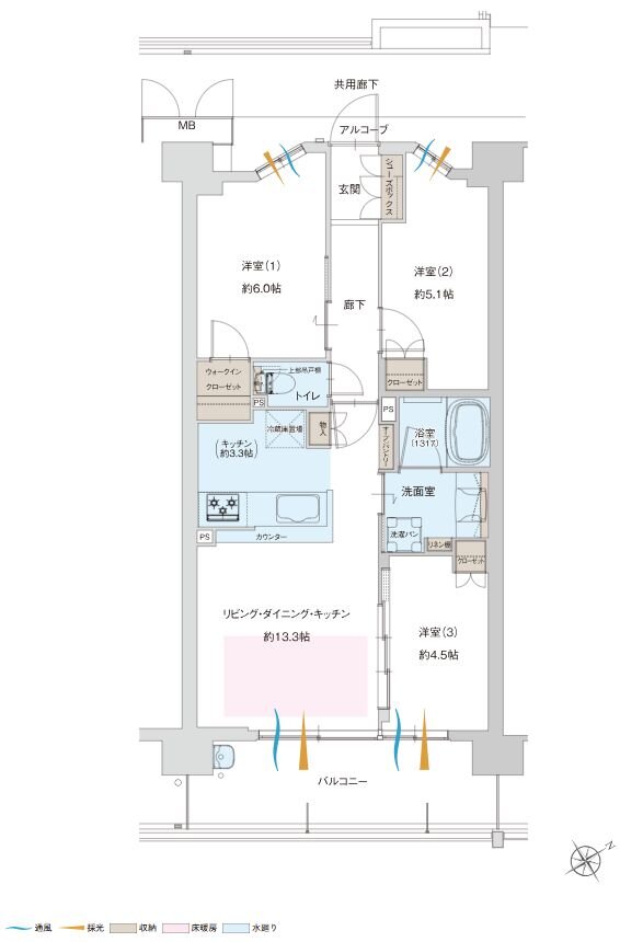グランドパレス上小田井 間取り F1 type