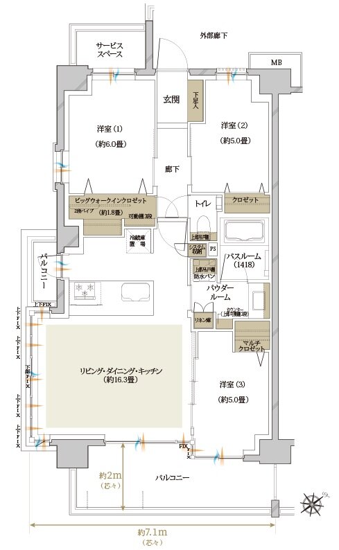 ヴェレーナ松戸レジデンス 間取り J TYPE