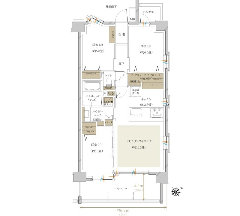 ヴェレーナ松戸レジデンス 間取り K TYPE