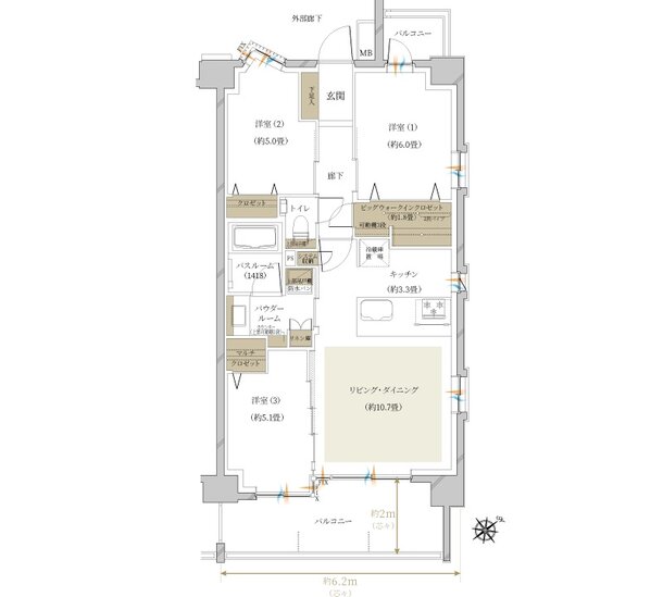 ヴェレーナ松戸レジデンス 間取り K TYPE