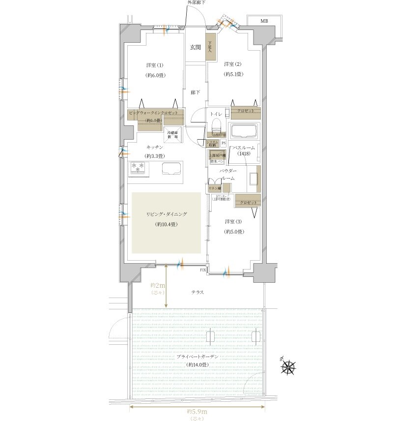 ヴェレーナ松戸レジデンス 間取り A1g TYPE