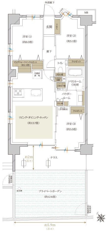 ヴェレーナ松戸レジデンス 間取り A1g TYPE
