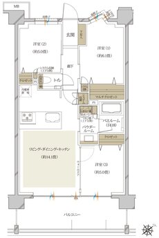 ヴェレーナ松戸レジデンス 間取り E type