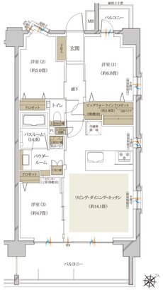 ヴェレーナ松戸レジデンス 間取り F type