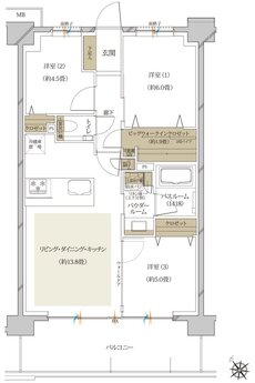 ヴェレーナ松戸レジデンス 間取り H TYPE