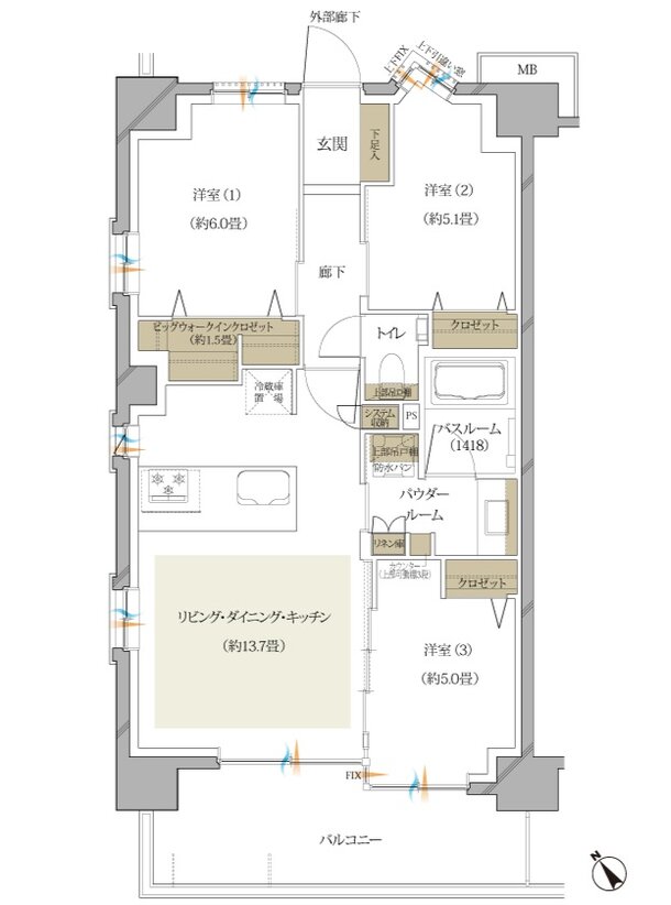 ヴェレーナ松戸レジデンス 間取り A1 type