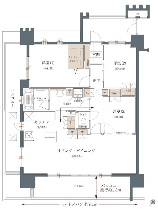 ザ・ライオンズ那覇新都心 間取り C TYPE