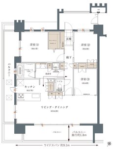 ザ・ライオンズ那覇新都心 間取り C TYPE