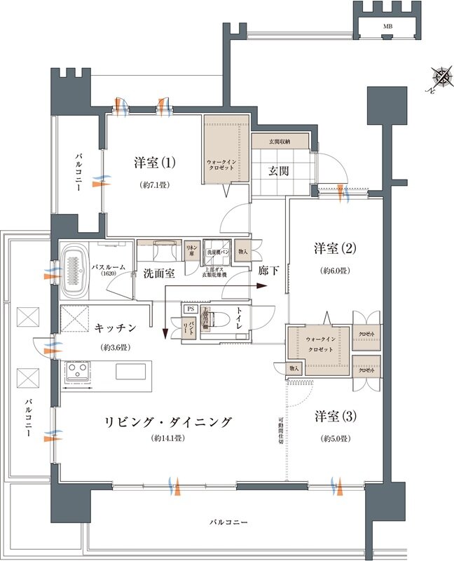ザ・ライオンズ那覇新都心 間取り A TYPE