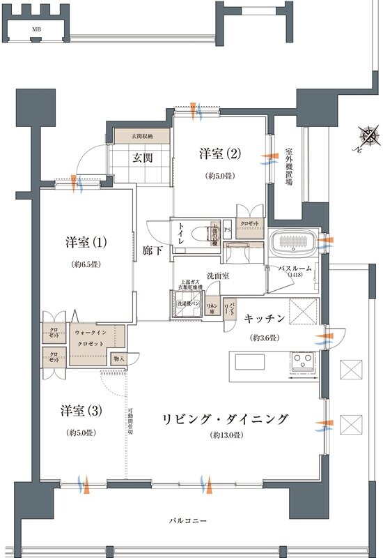 ザ・ライオンズ那覇新都心 間取り B TYPE